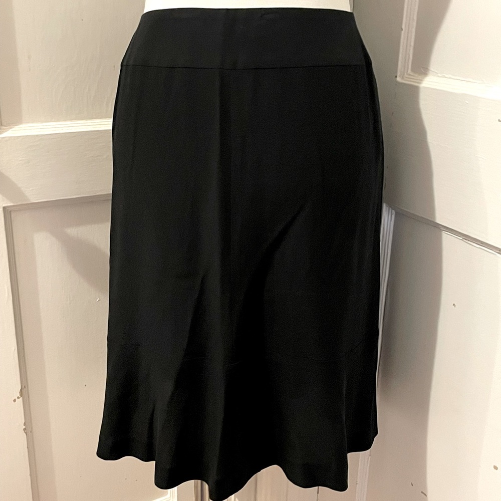 CHANEL Black Silk Flair Skirt size 8